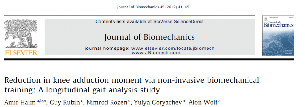 ירידה במומנט האדקטורי בברך בעקבות טיפול ביומכני שמרני מחקר אורך על תבניות הליכה